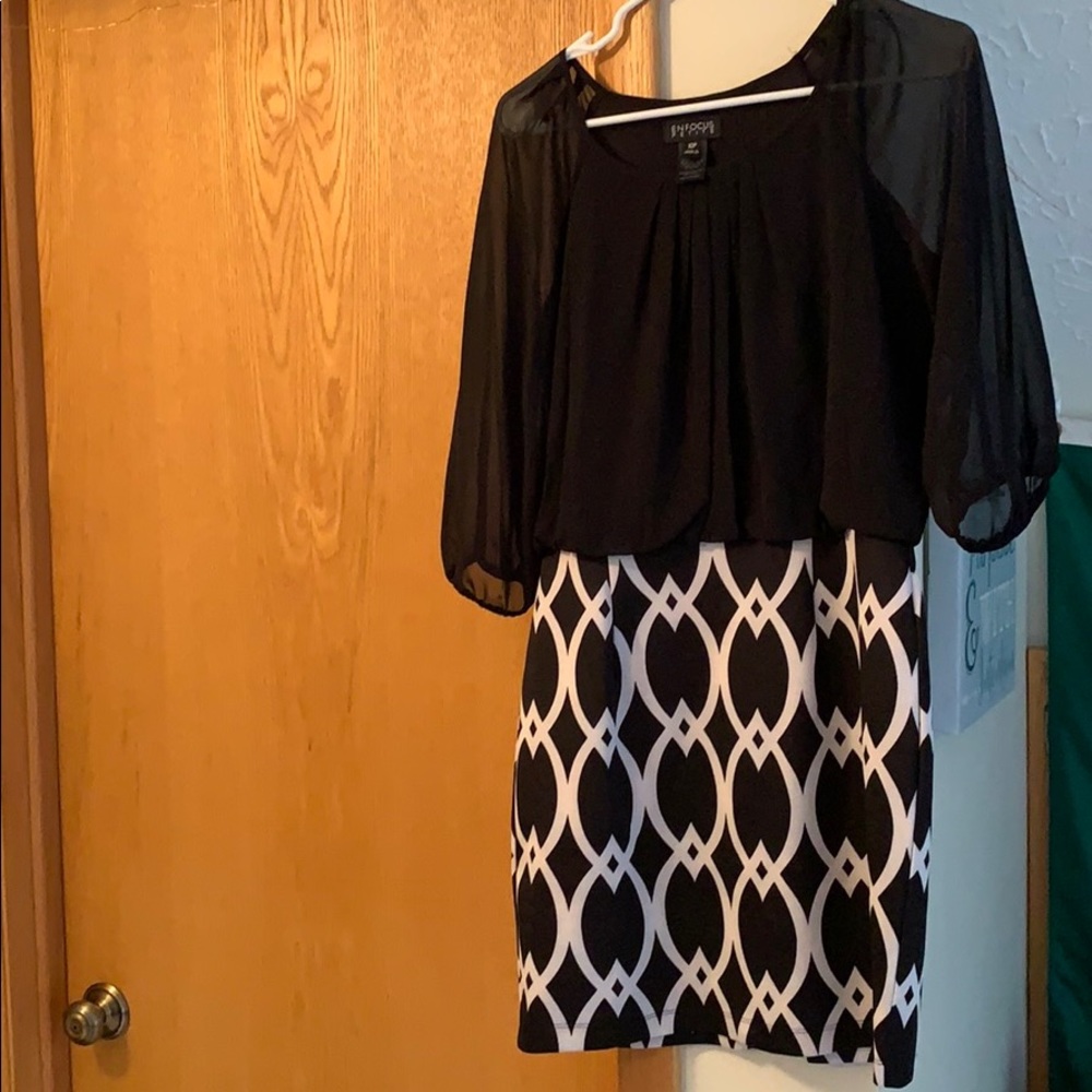 NEVER WORN! Black and white patterned dress